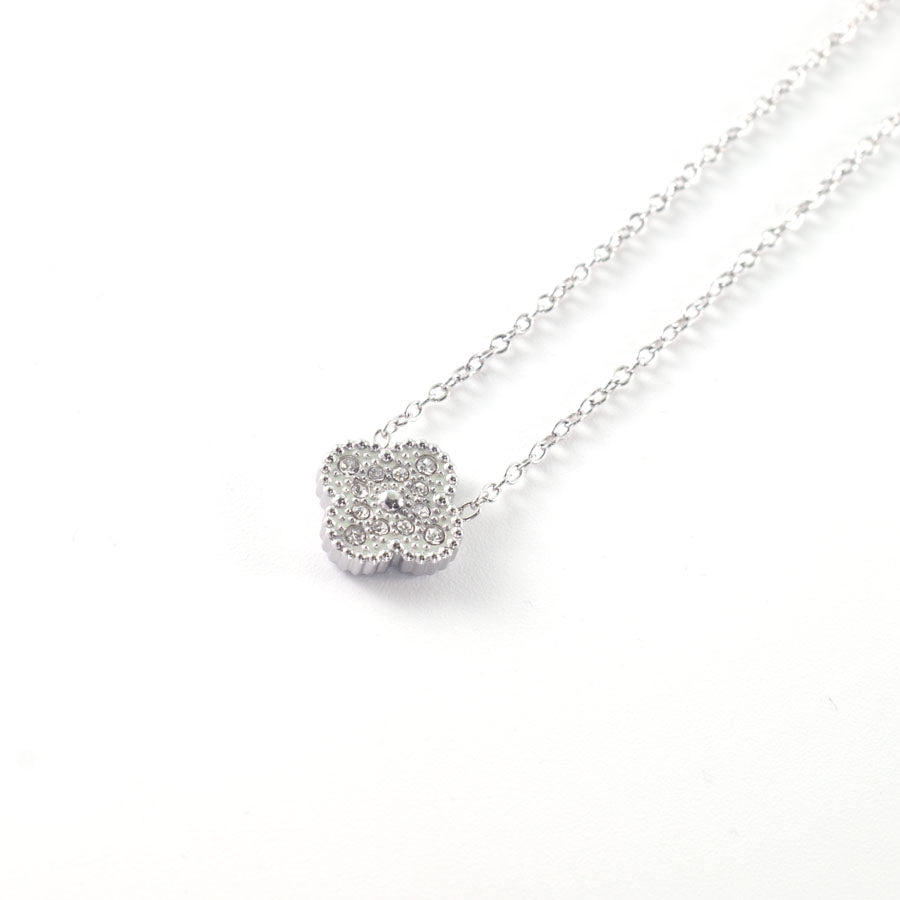 Crystal Dimond 1 Clover Necklace